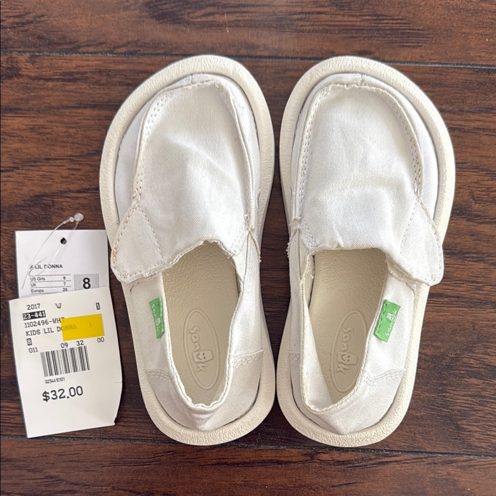 Sanuk Kids Cream Slip-On Slippers